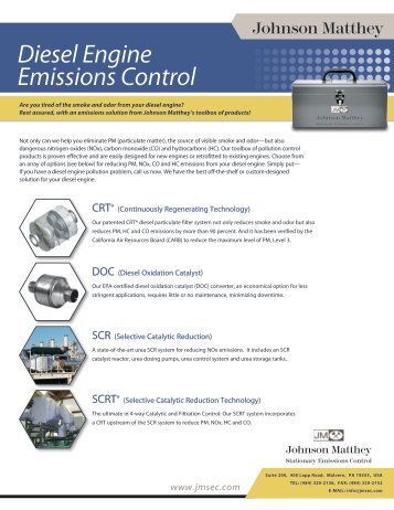 Diesel Engine Emissions Control - Johnson Matthey - Emission ...