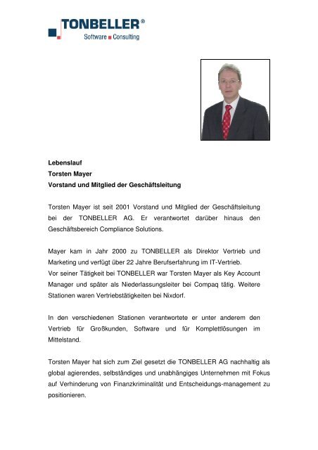 Torsten Mayer - Tonbeller AG