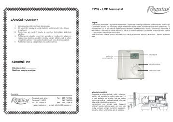 TP39 - LCD termostat - Regulus