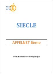 AFFELNET 6Ã¨me > Manuel du Directeur - AcadÃ©mie de Guyane