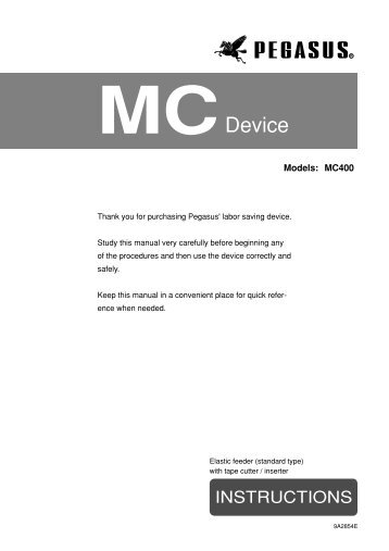MC400 - Pegasus Sewing Machine