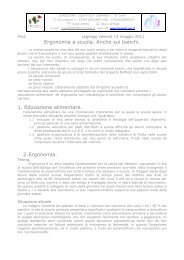 Ergonomia a scuola. Anche sui banchi. 1. Educazione alimentare. 2 ...