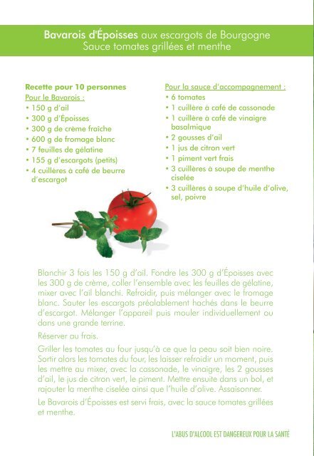 Livret de recettes