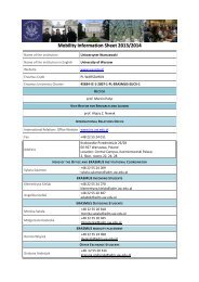 Fact Sheet 2013-2014 - Uniwersytet Warszawski