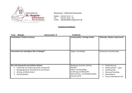 Biologie Klasse 5