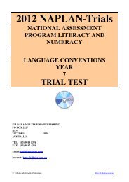 2012 NAPLAN Trial Test - Language Conventions - Year 7