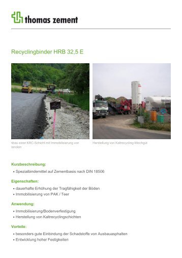 Recyclingbinder HRB 32,5 E - Thomas Gruppe