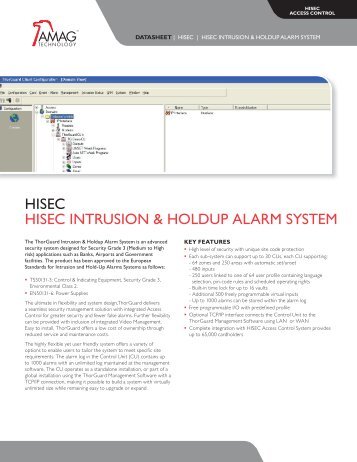 HISEC HISEC INTRUSION & HOLDUP ALARM SYSTEM - AMAG
