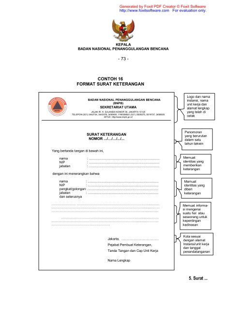 Peraturan Kepala BNPB No.07 Tahun 2009