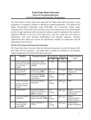 Vocational Diploma Programmes - Tamil Nadu Open University