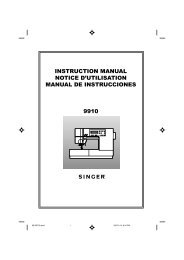 instruction manual notice d'utilisation manual de ... - Singer
