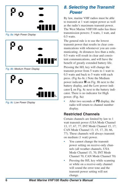 VHF100 VHF Radio Owner's Manual - West Marine