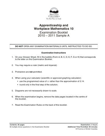 Apprenticeship and Workplace Mathematics 10 ... - QuestionBank.CA