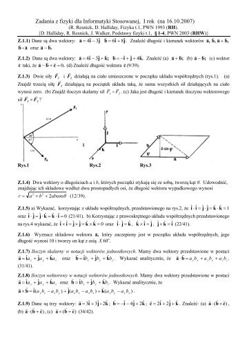Zadania z fizyki dla Informatyki, I rok - Fatcat