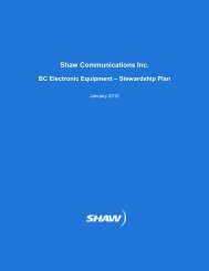 Shaw Communications Inc. - BC Electronic Equipment