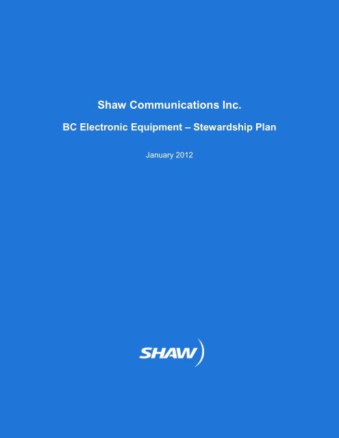 Shaw Communications Inc. - BC Electronic Equipment