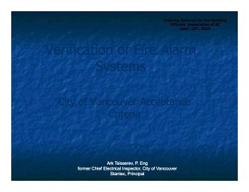 Verification of Fire Alarm Systems - Building Officials' Association of ...