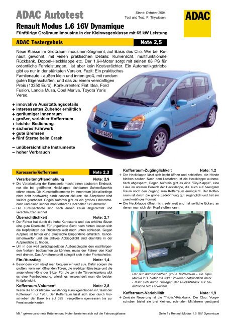 Renault Modus 1 6 16 V Dynamique