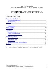 Student Blackboard Tutorial - Baker University