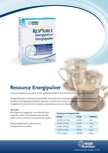 Resource Energipulver - NestlÃ© Nutrition