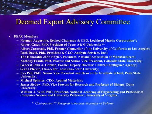 Deemed Exports - Acquisition Services Management