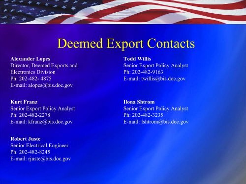 Deemed Exports - Acquisition Services Management