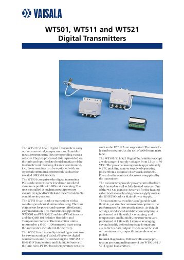 WT501, WT511 and WT521 Digital Transmitters