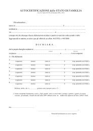 Autocertificazione Dello Stato Di Famiglia