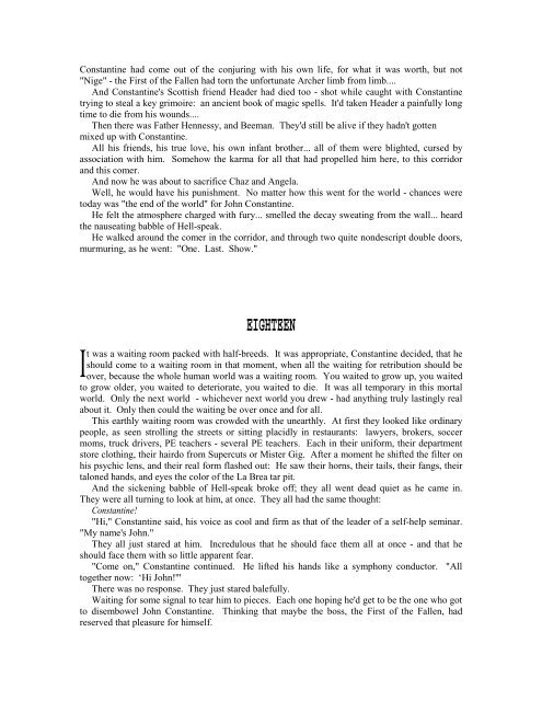 Constantine - The Novelization - Whoa is (Not)