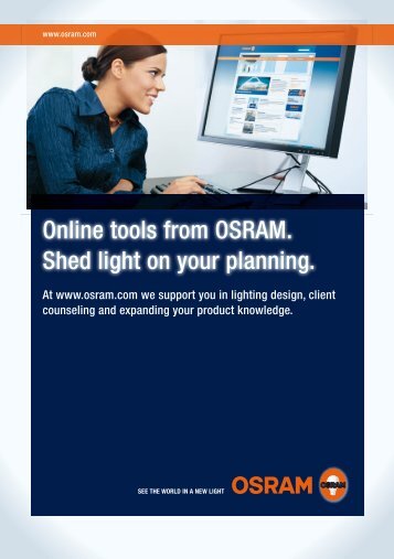 Online tools from OSRAM. Shed light on your planning.