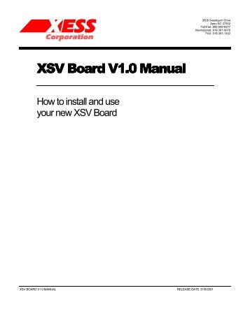 XSV Board V1.0 Manual XSV Board V1.0 Manual - Xess
