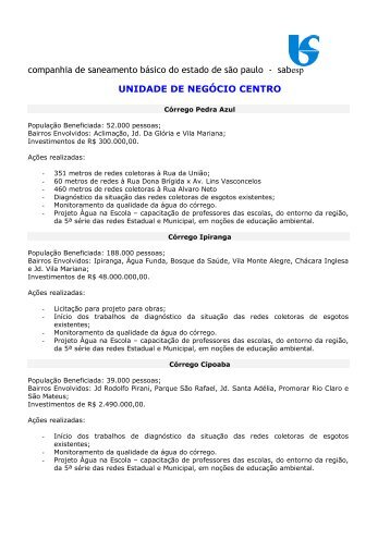 companhia de saneamento bÃ¡sico do estado de sÃ£o paulo - sabesp ...