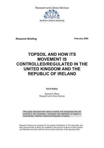 topsoil and how its movement is controlled/regulated in the united ...