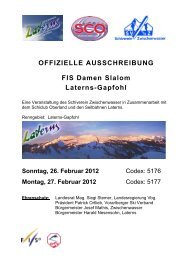 FIS Damen Slalom Laterns - Schiclub Oberland