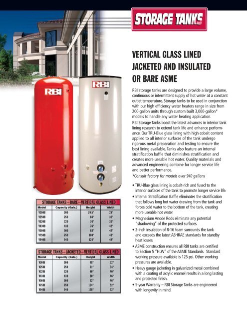 RBI Storage tank brochure - California Boiler