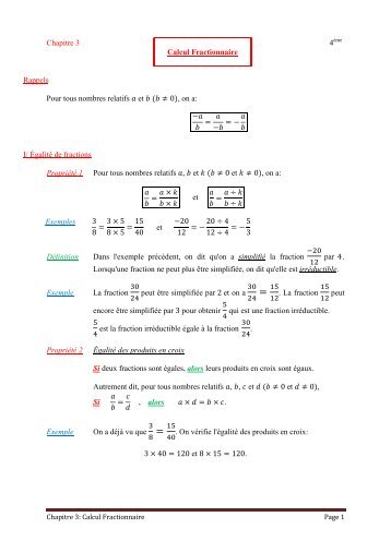 Calcul Fractionnaire 2008-2009