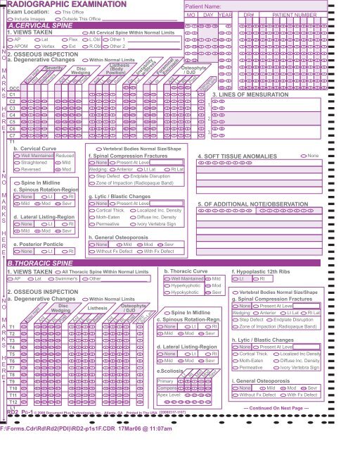 RADIOGRAPHIC EXAMINATION - Docplus.net