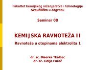 Kemijska ravnoteÅ¾a II - otopine elektrolita; jake i slabe ... - ZOAK FKIT