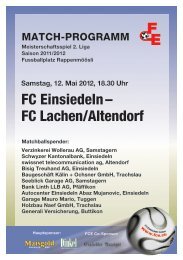 Matchprogramm - FC Einsiedeln