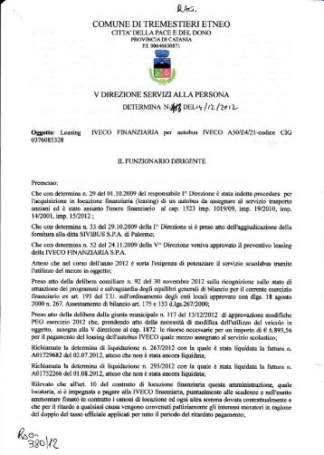 Determina n. 413 - Comune di Tremestieri Etneo