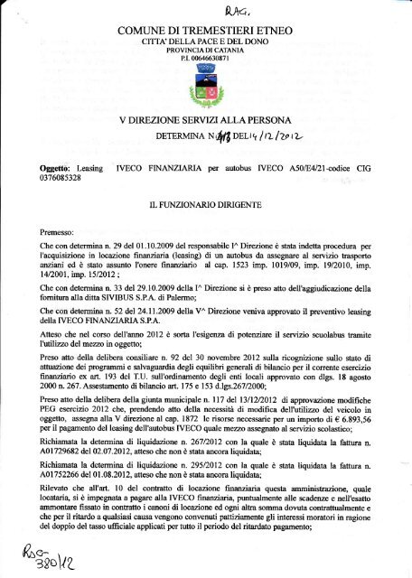 Determina n. 413 - Comune di Tremestieri Etneo