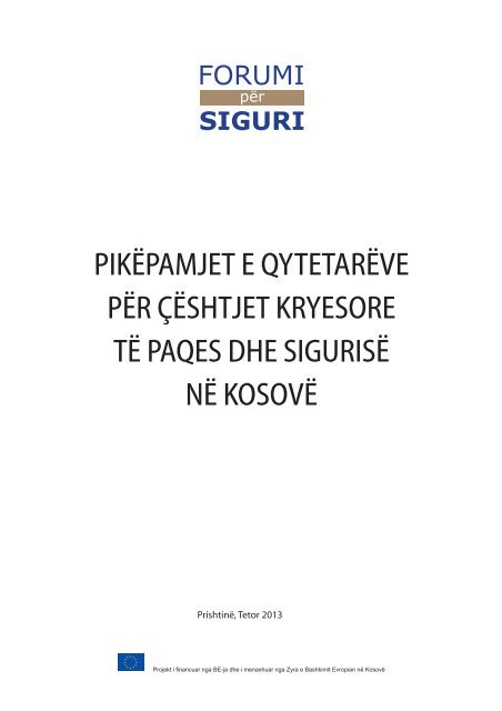 Pikepamjet e qytetareve per ceshtjet kryesore te paqes dhe sigurise ...