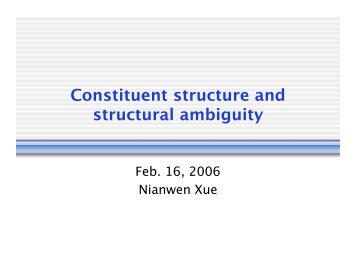 Constituent structure and structural ambiguity