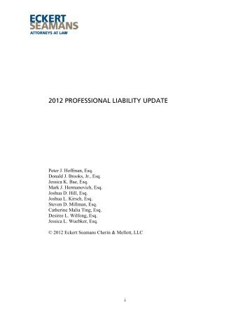 2012 PROFESSIONAL LIABILITY UPDATE - Eckert Seamans