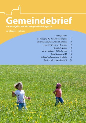 Gemeindebrief - Evangelische Kirchengemeinde Hegnach