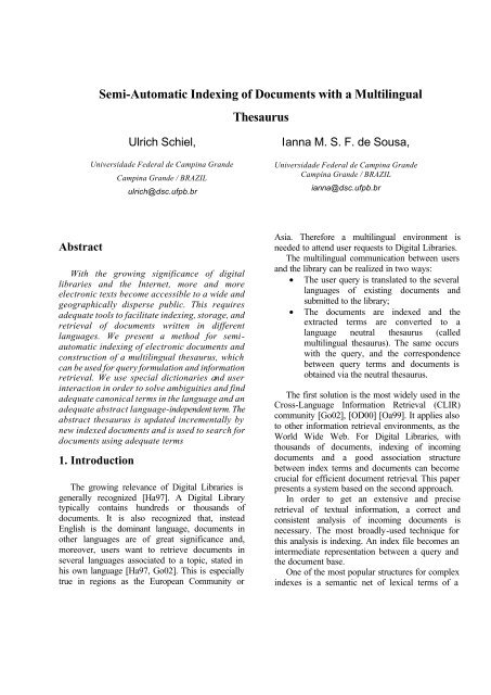 Semi-Automatic Indexing of Documents with a Multilingual Thesaurus