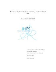 History of Mathematics from a working mathematician's view - IHES