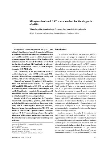 Mitogen-stimulated DAT: a new method for the ... - Blood Transfusion