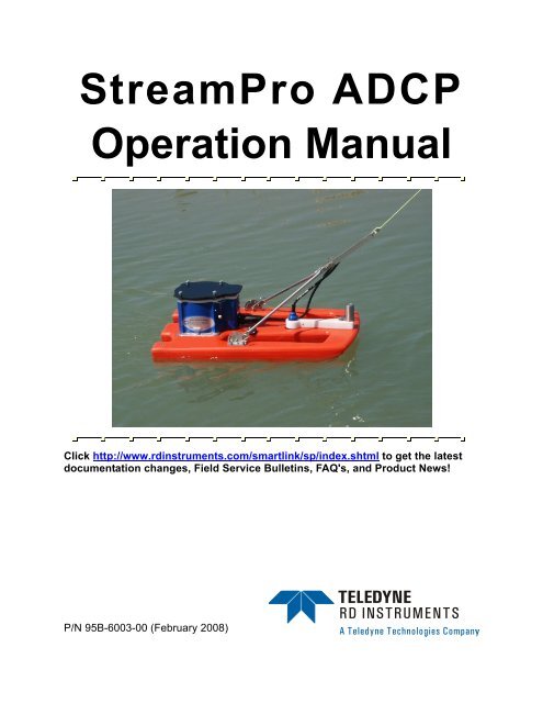 StreamPro ADCP Operation Manual - global site