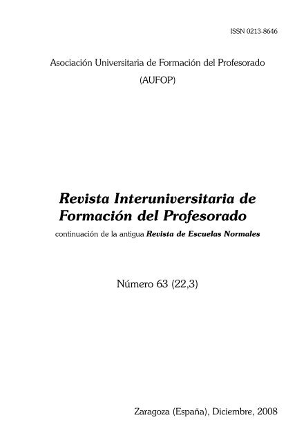 Revista Interuniversitaria de Formación del Profesorado